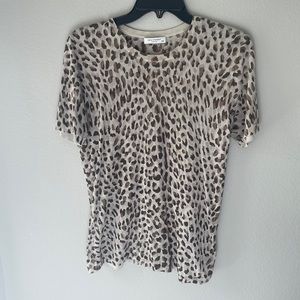 Equipment Short Sleeve Leopard Sweater